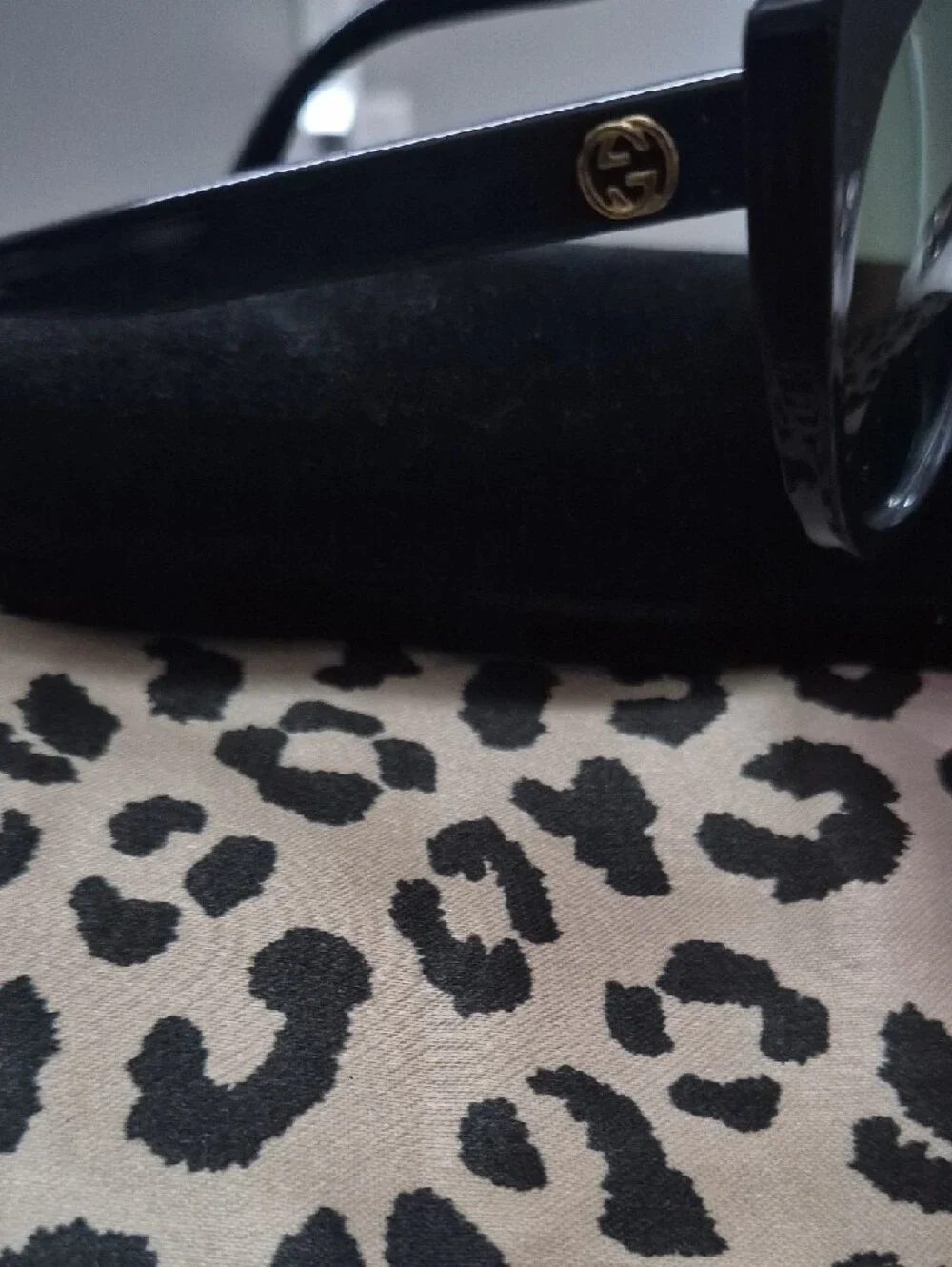 Gucci Blue Sunglasses with Gold Logo Accents